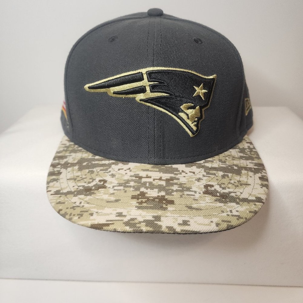 NEW ENGLAND PATRIOTS MEN'S HAT RARE SALUTE TO SERVICE FITTED 59FIFTY CAP sz 8